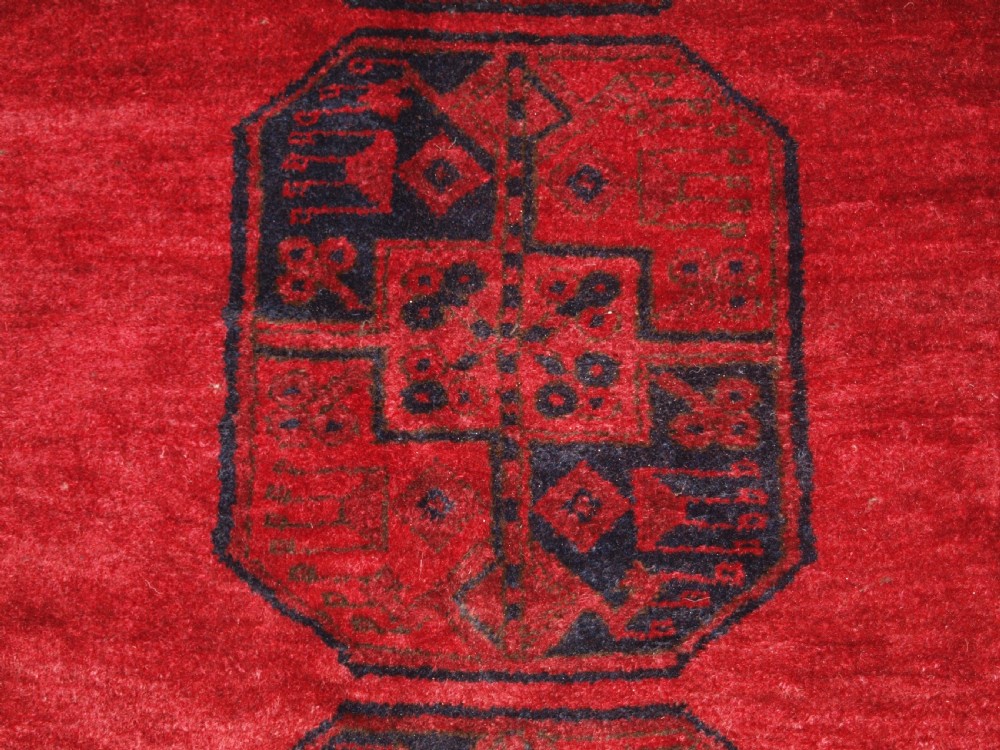 OLD TRADITIONAL RED AFGHAN VILLAGE CARPET, PERFECT CONDITION, CIRCA 1920. View IX