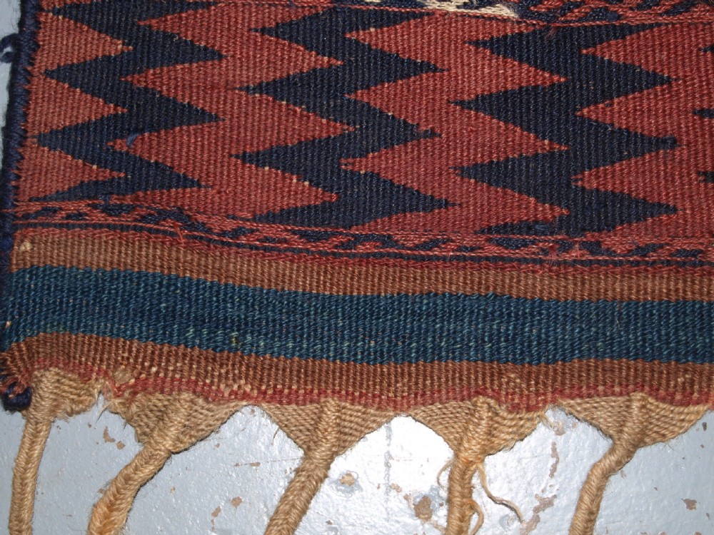 OLD EASTERN TURKISH KILIM RUNNER BY THE HERKI TRIBE, WEFT WORK DECORATION, CIRCA 1920. View V