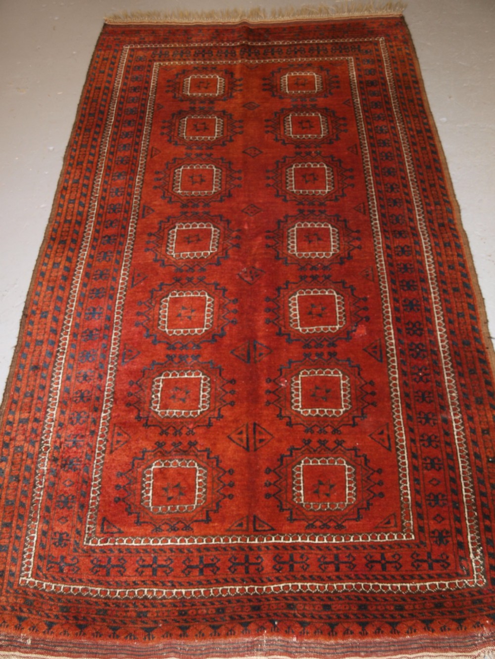 ANTIQUE AFGHAN ERSARI TURKMEN RUG, ARANJI VILLAGE, SUPERB COLOUR, CIRCA 1900.