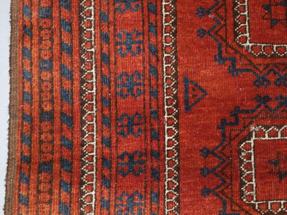 ANTIQUE AFGHAN ERSARI TURKMEN RUG, ARANJI VILLAGE, SUPERB COLOUR, CIRCA 1900. View IV