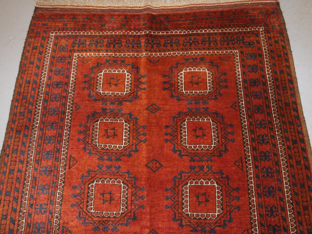 ANTIQUE AFGHAN ERSARI TURKMEN RUG, ARANJI VILLAGE, SUPERB COLOUR, CIRCA 1900. View V