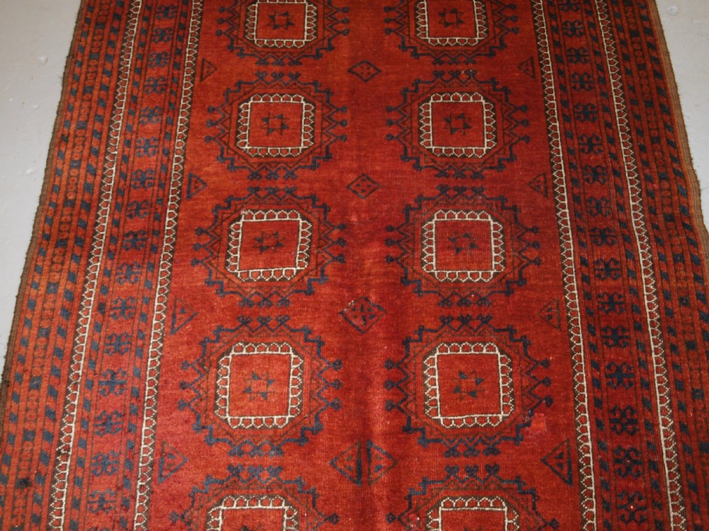 ANTIQUE AFGHAN ERSARI TURKMEN RUG, ARANJI VILLAGE, SUPERB COLOUR, CIRCA 1900. View VI