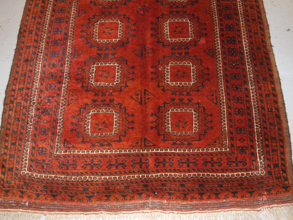ANTIQUE AFGHAN ERSARI TURKMEN RUG, ARANJI VILLAGE, SUPERB COLOUR, CIRCA 1900. View VII