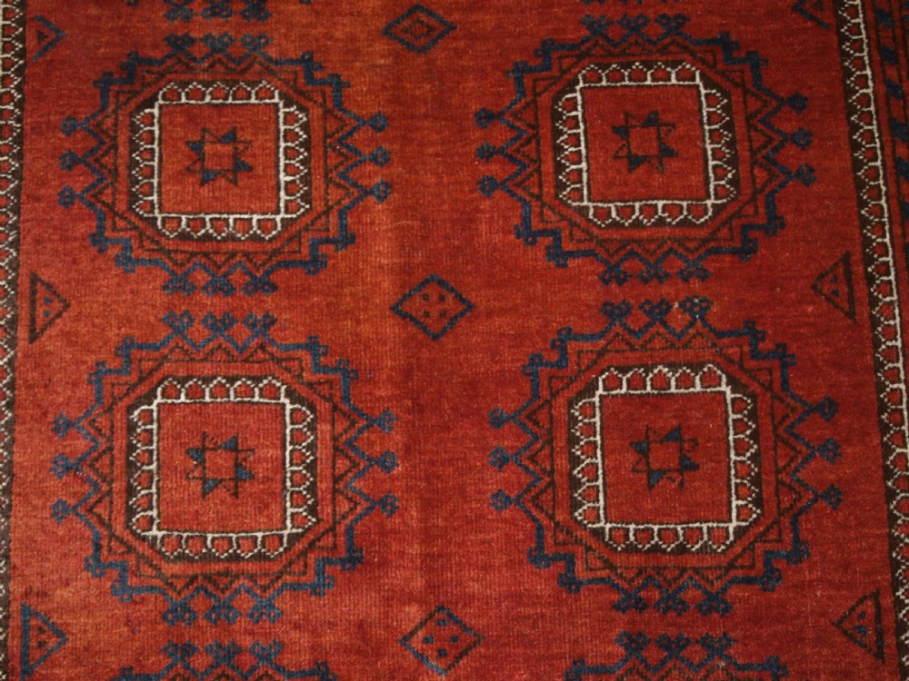 ANTIQUE AFGHAN ERSARI TURKMEN RUG, ARANJI VILLAGE, SUPERB COLOUR, CIRCA 1900. View VIII