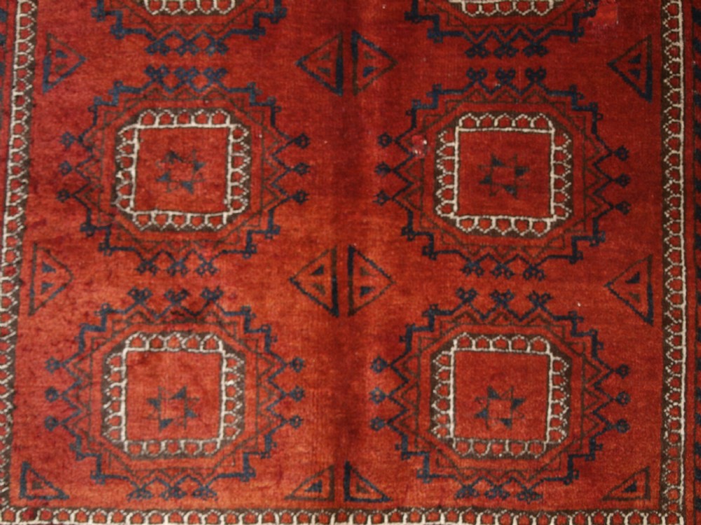 ANTIQUE AFGHAN ERSARI TURKMEN RUG, ARANJI VILLAGE, SUPERB COLOUR, CIRCA 1900. View IX