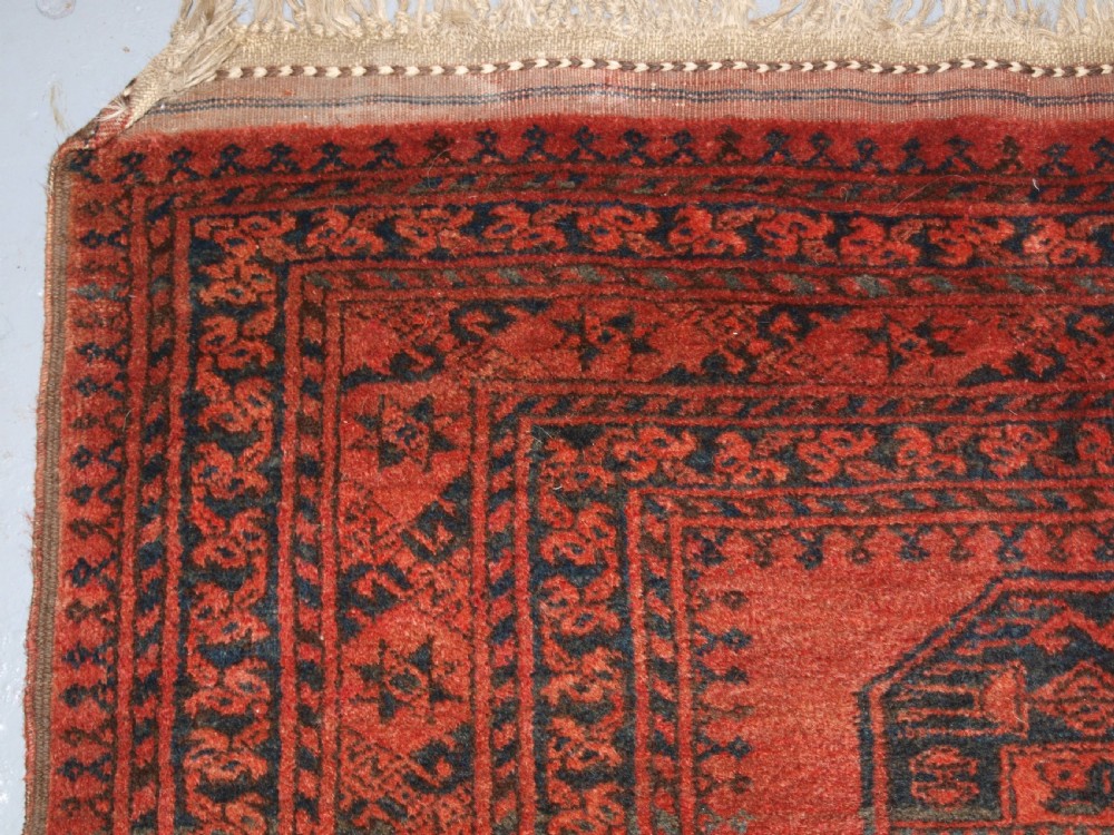 OLD NORTH AFGHAN VILLAGE RUG WITH SUPERB COLOUR, LOW PRICE DUE TO OLD REPAIR, CIRCA 1920. View III