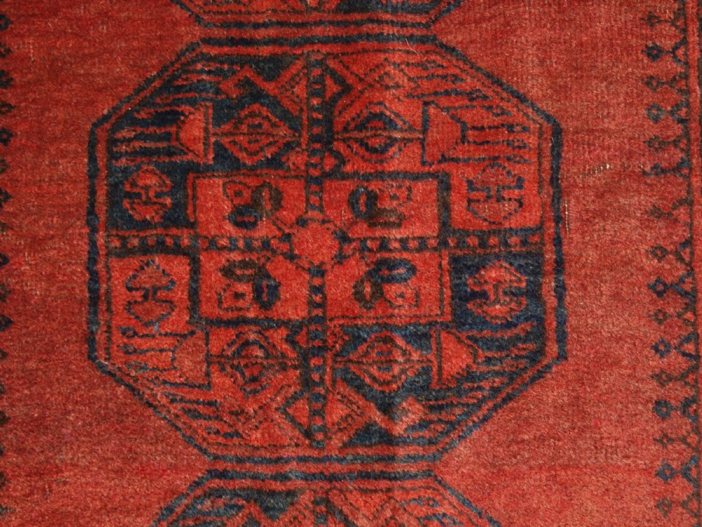 OLD NORTH AFGHAN VILLAGE RUG WITH SUPERB COLOUR, LOW PRICE DUE TO OLD REPAIR, CIRCA 1920. View VIII