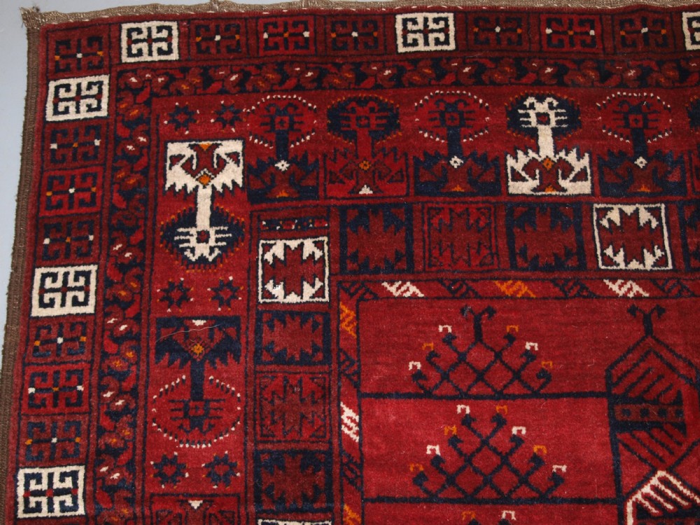 OLD AFGHAN VILLAGE RUG WITH ERSARI TURKMEN ENSI DESIGN, CIRCA 1920. View II