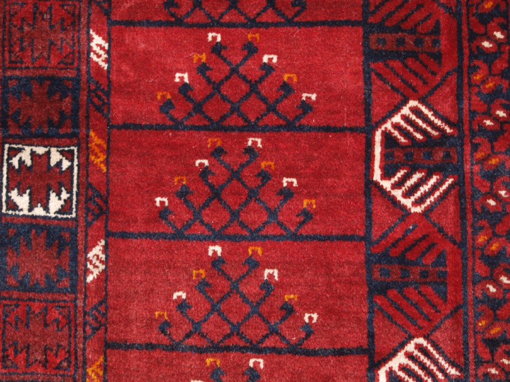 OLD AFGHAN VILLAGE RUG WITH ERSARI TURKMEN ENSI DESIGN, CIRCA 1920. View VII