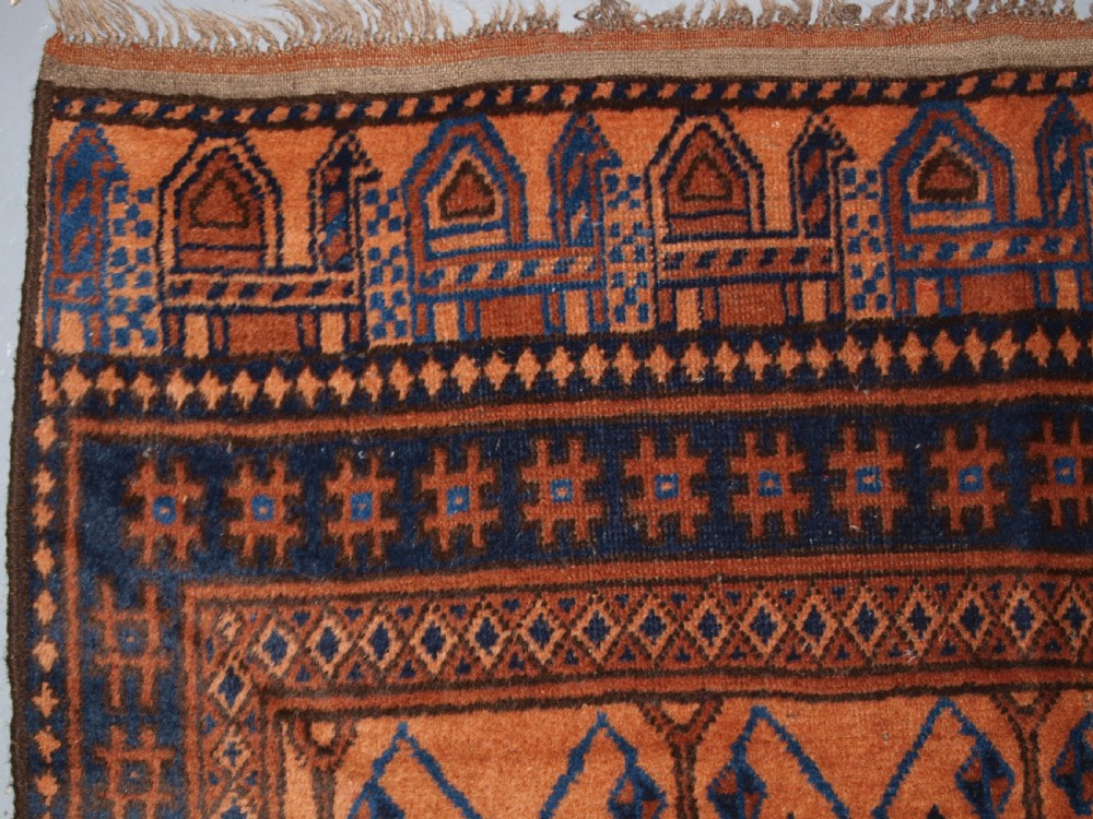 OLD AFGHAN VILLAGE RUG OF SCARCE CAMEL AND POPPY DESIGN, SUPERB RUG, CIRCA 1920. View III