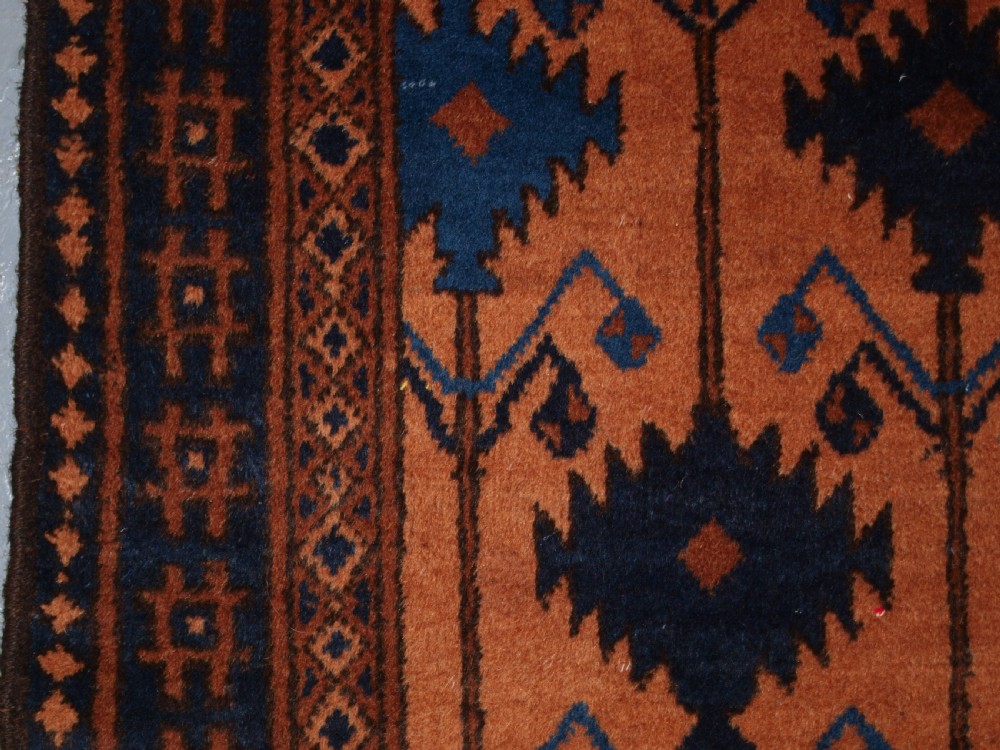 OLD AFGHAN VILLAGE RUG OF SCARCE CAMEL AND POPPY DESIGN, SUPERB RUG, CIRCA 1920. View IV