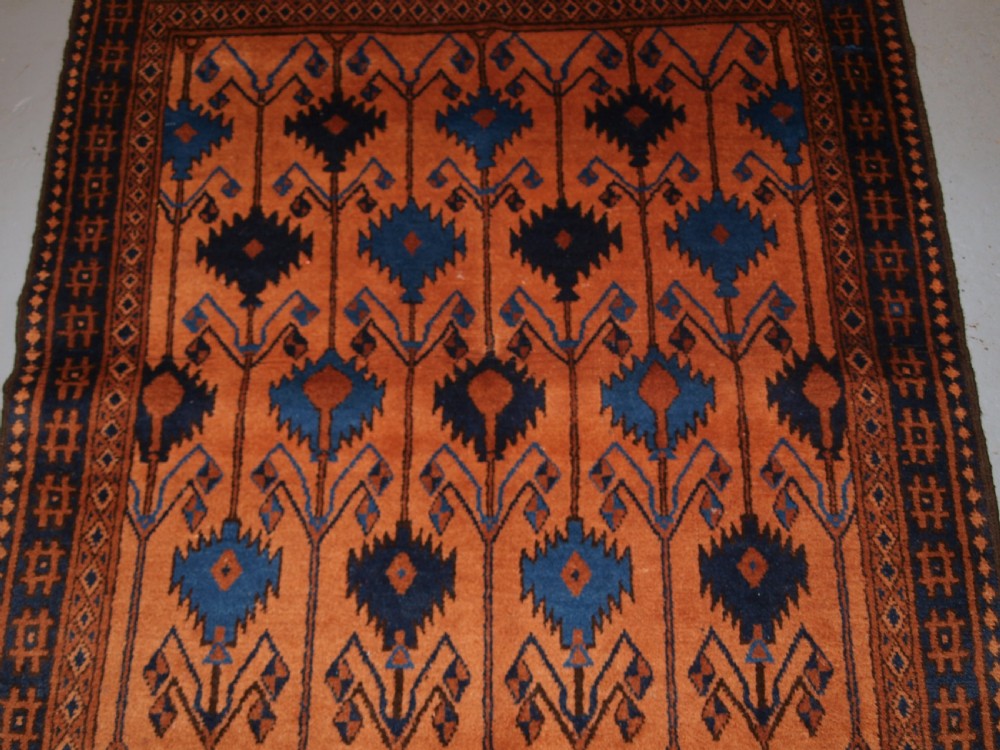 OLD AFGHAN VILLAGE RUG OF SCARCE CAMEL AND POPPY DESIGN, SUPERB RUG, CIRCA 1920. View VI