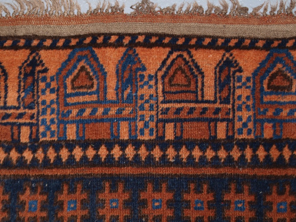 OLD AFGHAN VILLAGE RUG OF SCARCE CAMEL AND POPPY DESIGN, SUPERB RUG, CIRCA 1920. View IX