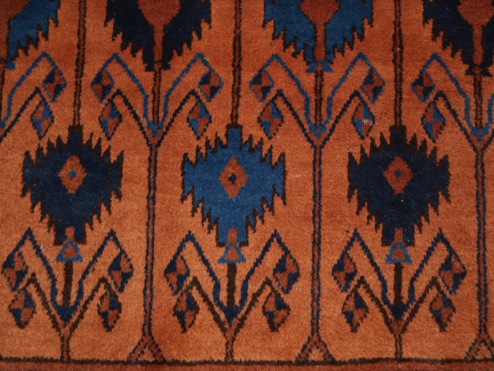 OLD AFGHAN VILLAGE RUG OF SCARCE CAMEL AND POPPY DESIGN, SUPERB RUG, CIRCA 1920. View X