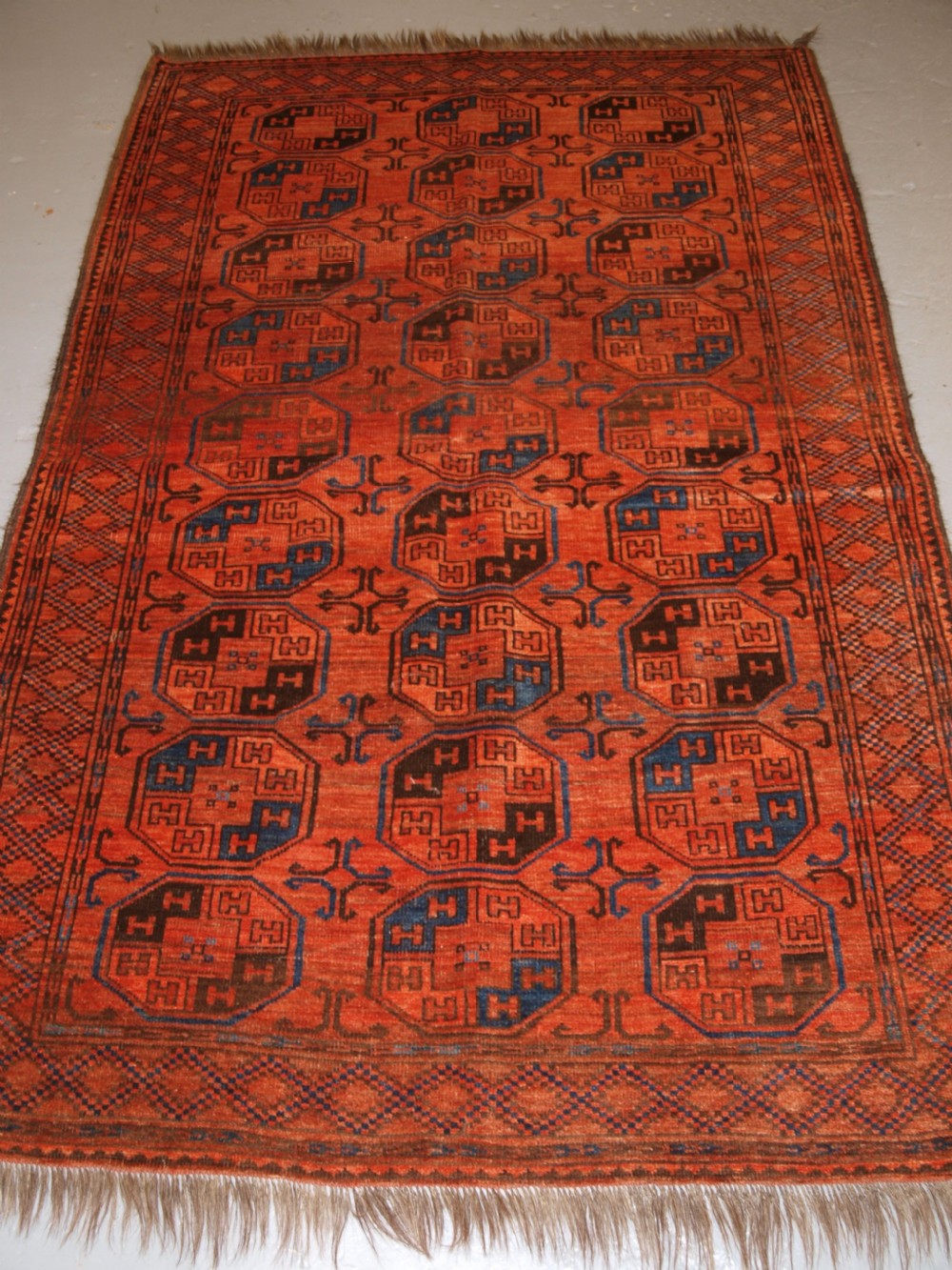 ANTIQUE AFGHAN ERSARI TURKMEN RUG, NORTHERN AFGHANISTAN, SUPERB COLOUR, CIRCA 1900.