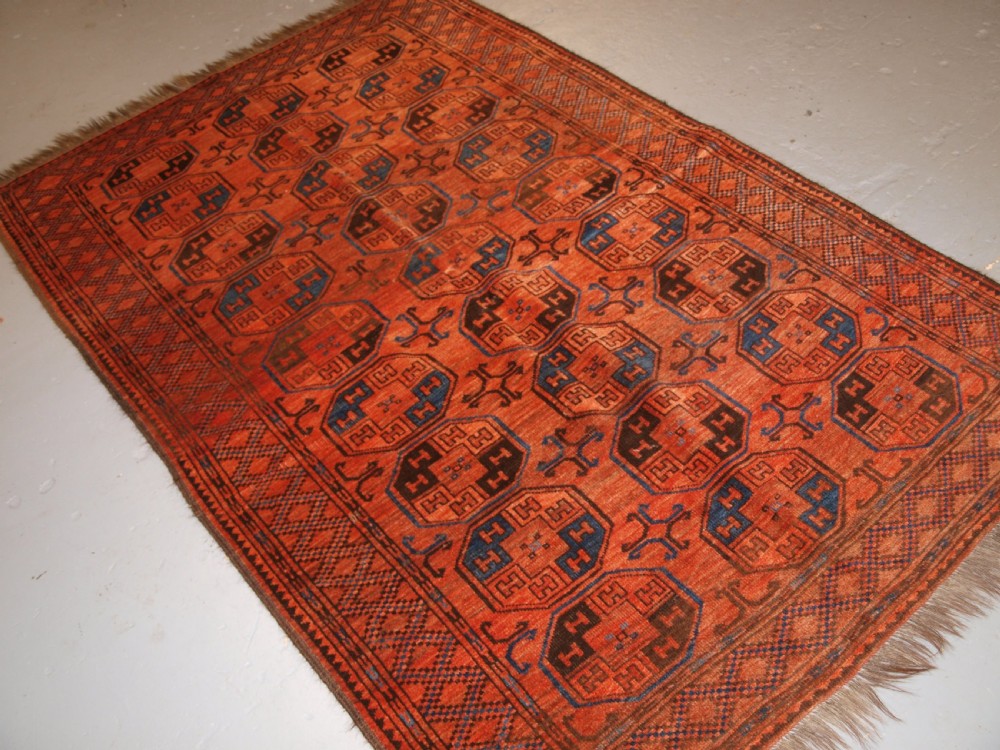 ANTIQUE AFGHAN ERSARI TURKMEN RUG, NORTHERN AFGHANISTAN, SUPERB COLOUR, CIRCA 1900. View III