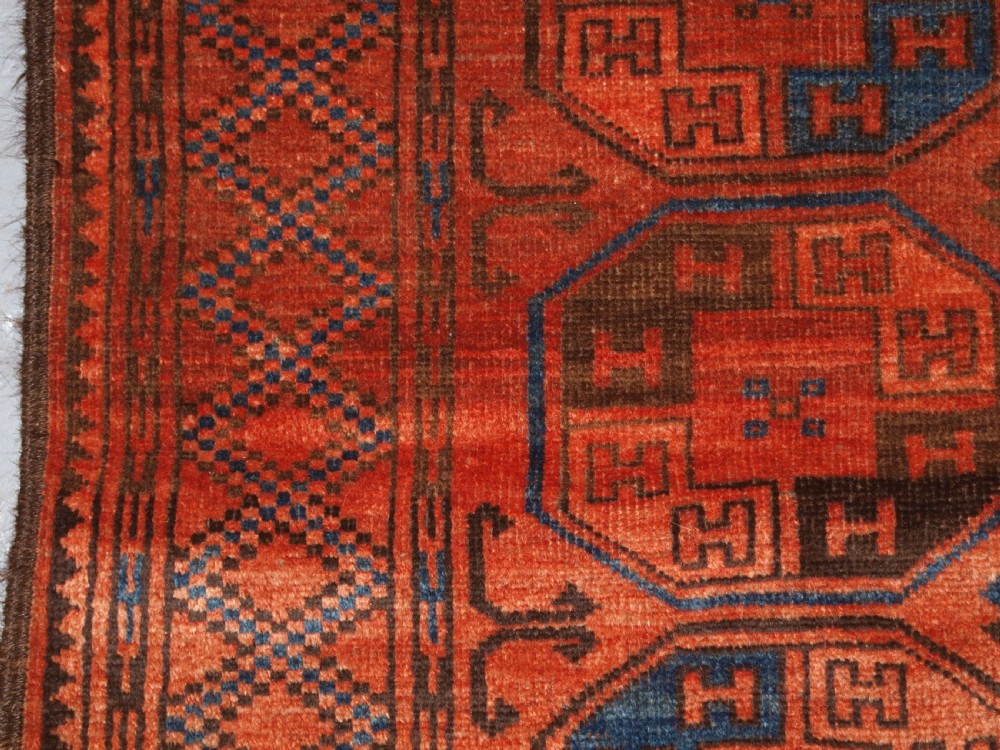 ANTIQUE AFGHAN ERSARI TURKMEN RUG, NORTHERN AFGHANISTAN, SUPERB COLOUR, CIRCA 1900. View IV