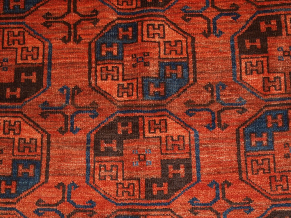 ANTIQUE AFGHAN ERSARI TURKMEN RUG, NORTHERN AFGHANISTAN, SUPERB COLOUR, CIRCA 1900. View VIII