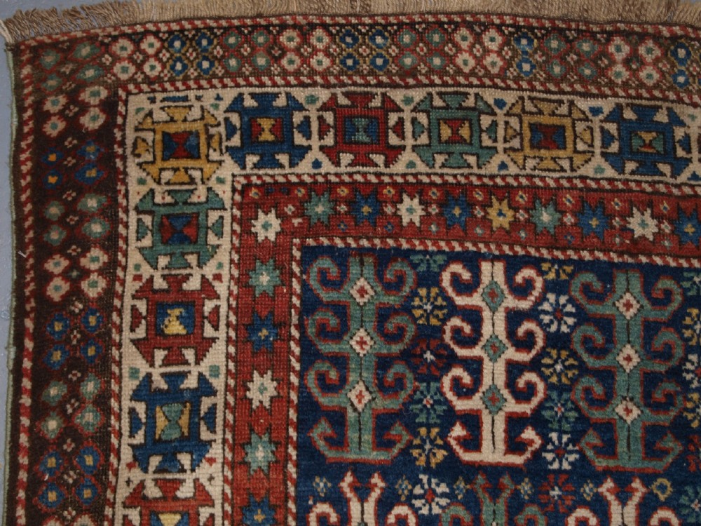 ANTIQUE CAUCASIAN LONG RUG WITH SCARCE DESIGN, PROBABLY GENDJE REGION, LATE 19TH CENTURY. View III