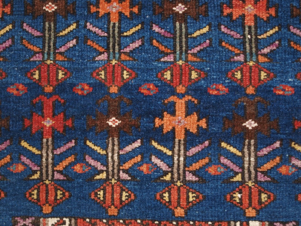 OLD KURDISH RUG, UNUSUAL DESIGN, LARGE INSCRIPTION WITH DATE, CIRCA 1900/20. View IX