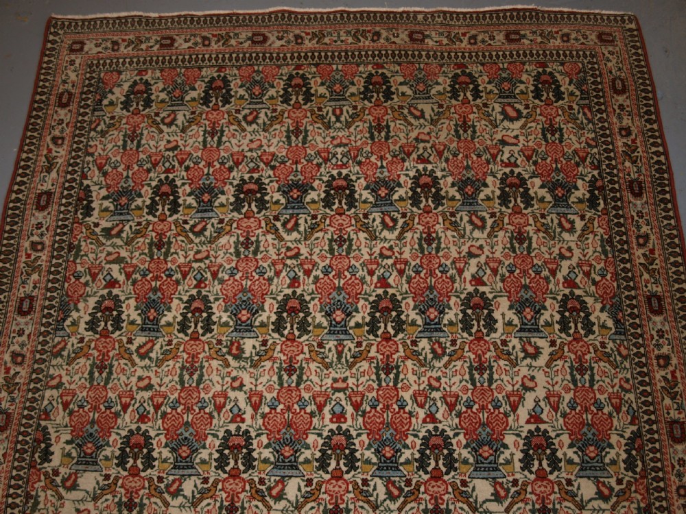 OLD PERSIAN QUM RUG, VERY SOFT COLOURS AND FINE WEAVE, CIRCA 1920. View VI