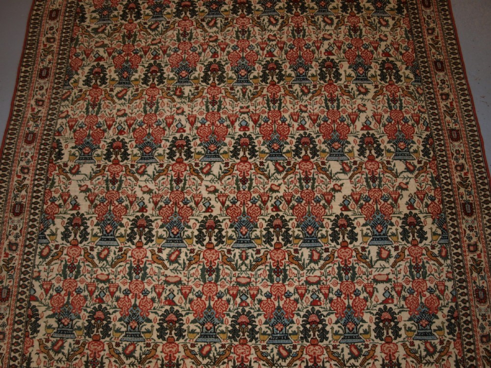 OLD PERSIAN QUM RUG, VERY SOFT COLOURS AND FINE WEAVE, CIRCA 1920. View VII
