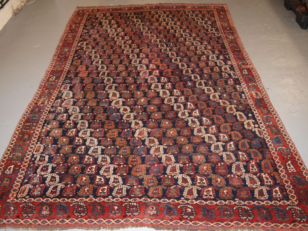 ANTIQUE PERSIAN RUG BY THE KHAMSEH TRIBE WITH ALL OVER BOTEH DESIGN, LATE 19TH CENTURY. View II