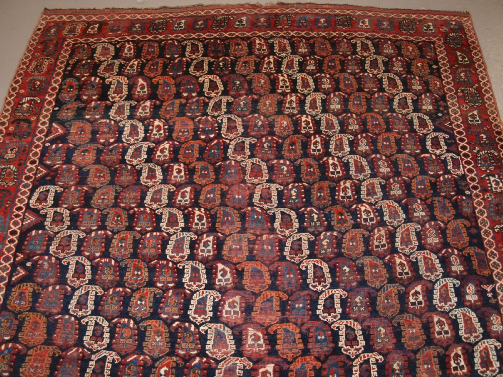 ANTIQUE PERSIAN RUG BY THE KHAMSEH TRIBE WITH ALL OVER BOTEH DESIGN, LATE 19TH CENTURY. View V
