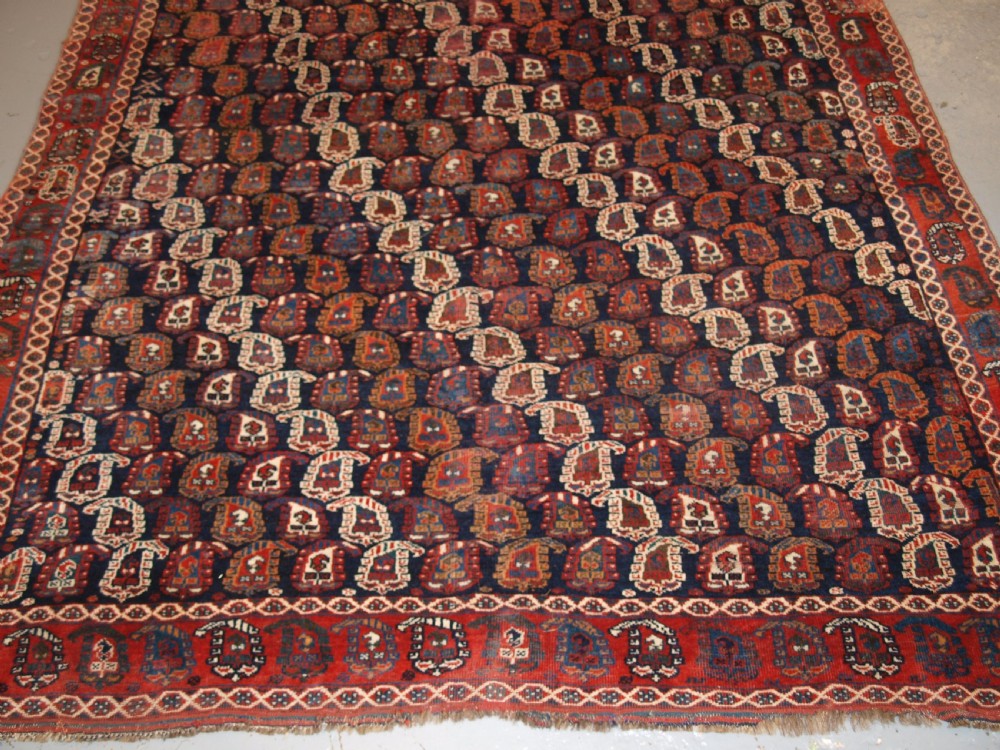 ANTIQUE PERSIAN RUG BY THE KHAMSEH TRIBE WITH ALL OVER BOTEH DESIGN, LATE 19TH CENTURY. View VIII