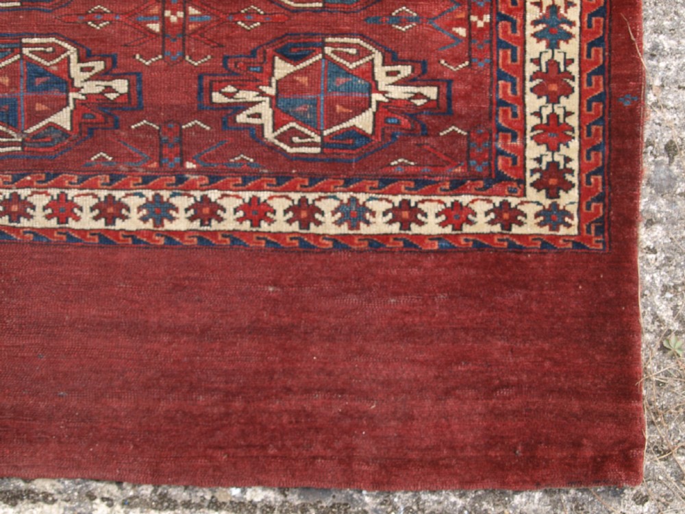 ANTIQUE YOMUT TURKMEN 9 GUL CHUVAL, EARLY EXAMPLE WITH GREAT COLOUR, EARLY 19TH CENTURY. View V