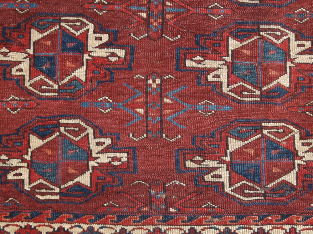 ANTIQUE YOMUT TURKMEN 9 GUL CHUVAL, EARLY EXAMPLE WITH GREAT COLOUR, EARLY 19TH CENTURY. View VI