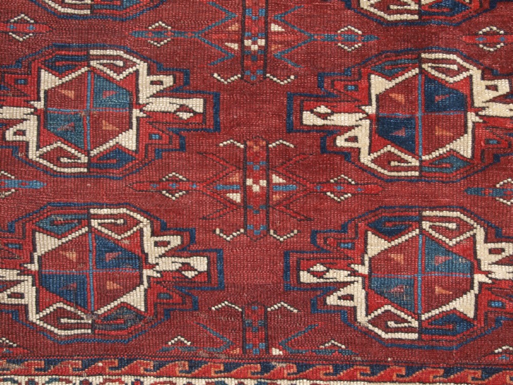ANTIQUE YOMUT TURKMEN 9 GUL CHUVAL, EARLY EXAMPLE WITH GREAT COLOUR, EARLY 19TH CENTURY. View VII