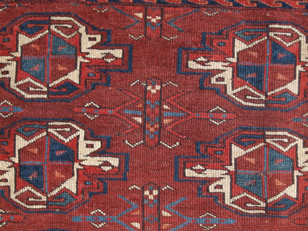ANTIQUE YOMUT TURKMEN 9 GUL CHUVAL, EARLY EXAMPLE WITH GREAT COLOUR, EARLY 19TH CENTURY. View IX