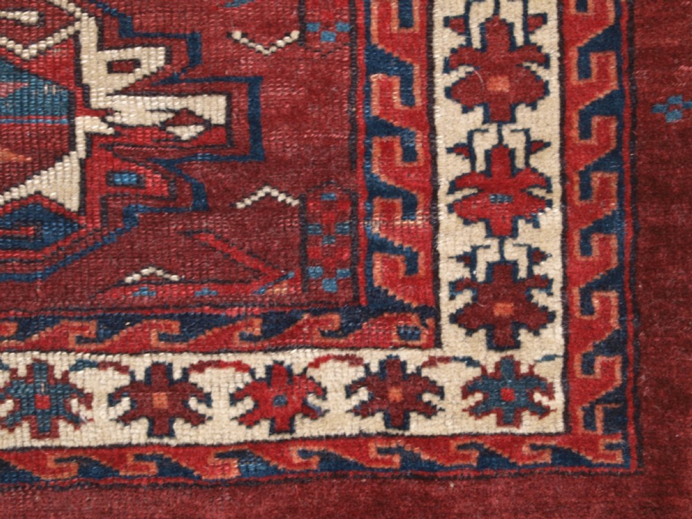 ANTIQUE YOMUT TURKMEN 9 GUL CHUVAL, EARLY EXAMPLE WITH GREAT COLOUR, EARLY 19TH CENTURY. View X