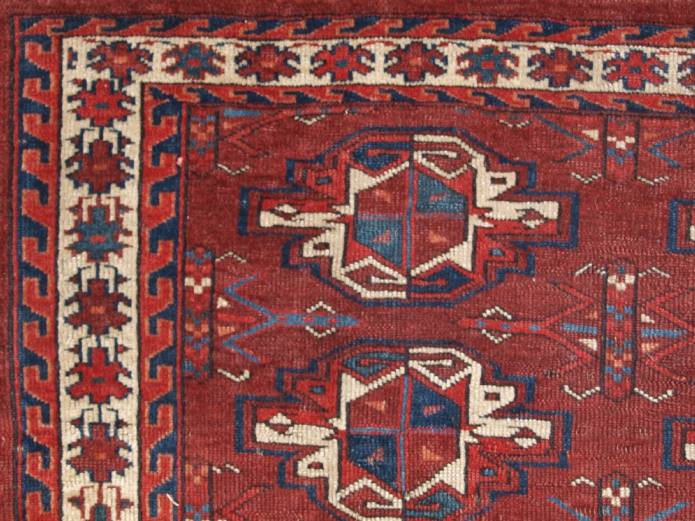 ANTIQUE YOMUT TURKMEN 9 GUL CHUVAL, EARLY EXAMPLE WITH GREAT COLOUR, EARLY 19TH CENTURY. View XII