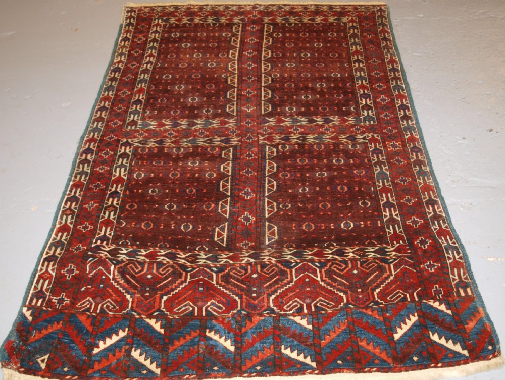 ANTIQUE YOMUT TURKMEN ENSI YURT DOOR HANGING, SUPERB COLOUR, 2ND HALF 19TH CENTURY. View II