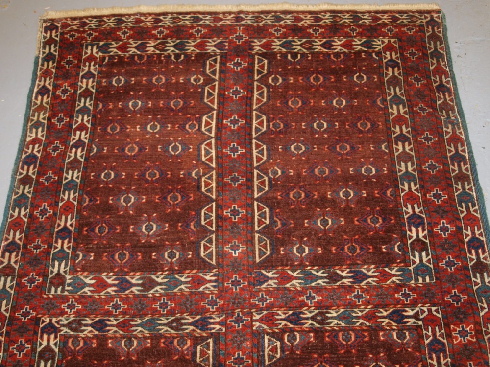 ANTIQUE YOMUT TURKMEN ENSI YURT DOOR HANGING, SUPERB COLOUR, 2ND HALF 19TH CENTURY. View IV