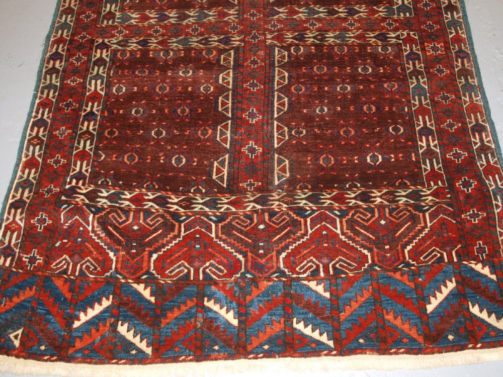 ANTIQUE YOMUT TURKMEN ENSI YURT DOOR HANGING, SUPERB COLOUR, 2ND HALF 19TH CENTURY. View V