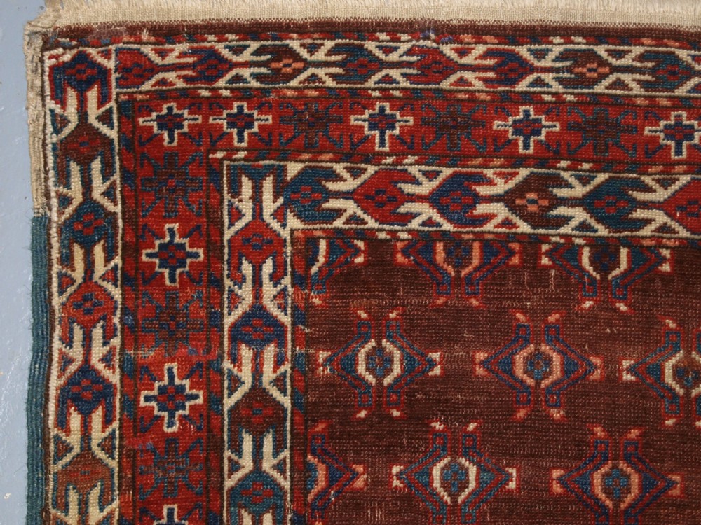 ANTIQUE YOMUT TURKMEN ENSI YURT DOOR HANGING, SUPERB COLOUR, 2ND HALF 19TH CENTURY. View VI