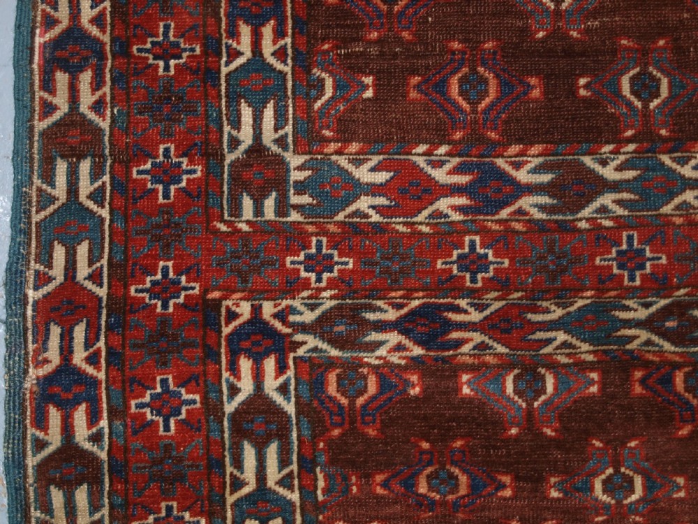 ANTIQUE YOMUT TURKMEN ENSI YURT DOOR HANGING, SUPERB COLOUR, 2ND HALF 19TH CENTURY. View VII