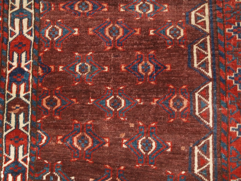 ANTIQUE YOMUT TURKMEN ENSI YURT DOOR HANGING, SUPERB COLOUR, 2ND HALF 19TH CENTURY. View X