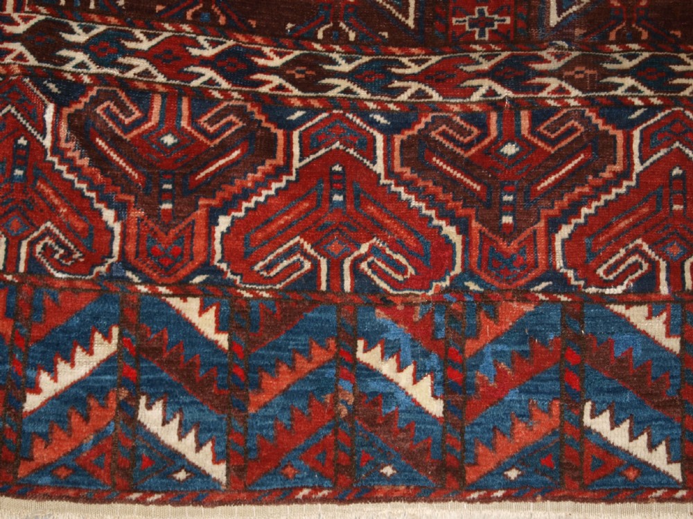 ANTIQUE YOMUT TURKMEN ENSI YURT DOOR HANGING, SUPERB COLOUR, 2ND HALF 19TH CENTURY. View XI