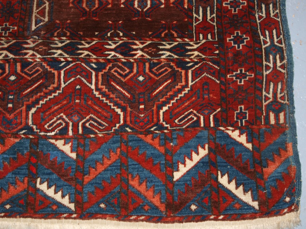 ANTIQUE YOMUT TURKMEN ENSI YURT DOOR HANGING, SUPERB COLOUR, 2ND HALF 19TH CENTURY. View XII