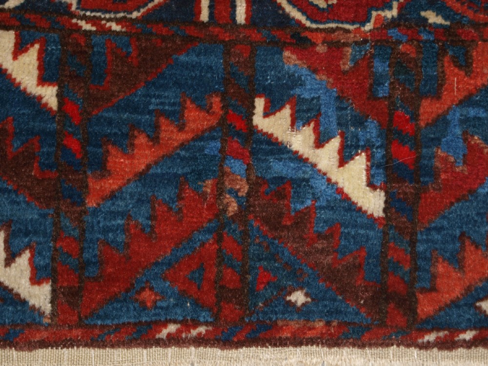 ANTIQUE YOMUT TURKMEN ENSI YURT DOOR HANGING, SUPERB COLOUR, 2ND HALF 19TH CENTURY. View XIII