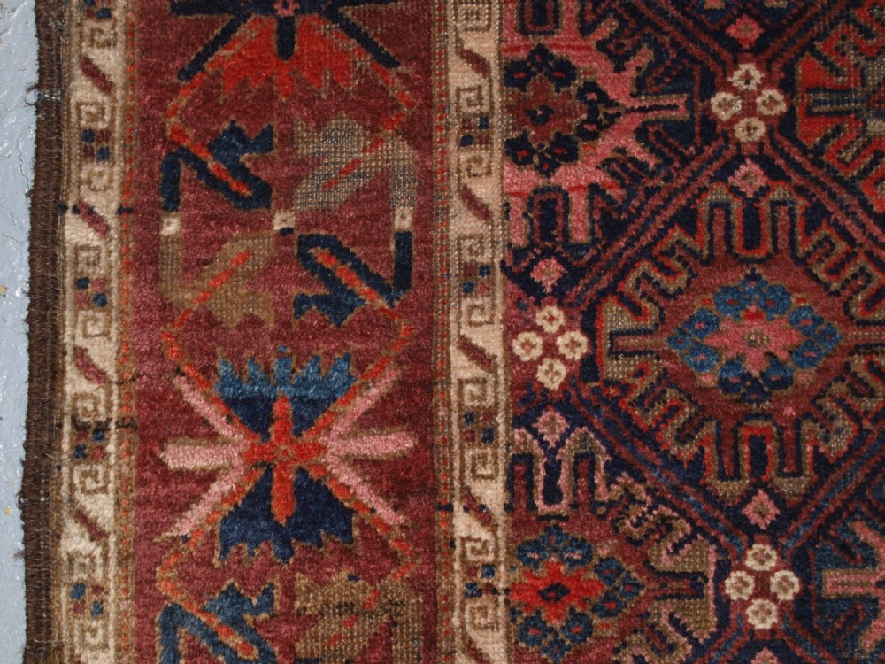 ANTIQUE BALUCH RUG WITH SNOW FLAKE LATTICE DESIGN, WESTERN AFGHANISTAN, LATE 19TH CENTURY. View IV