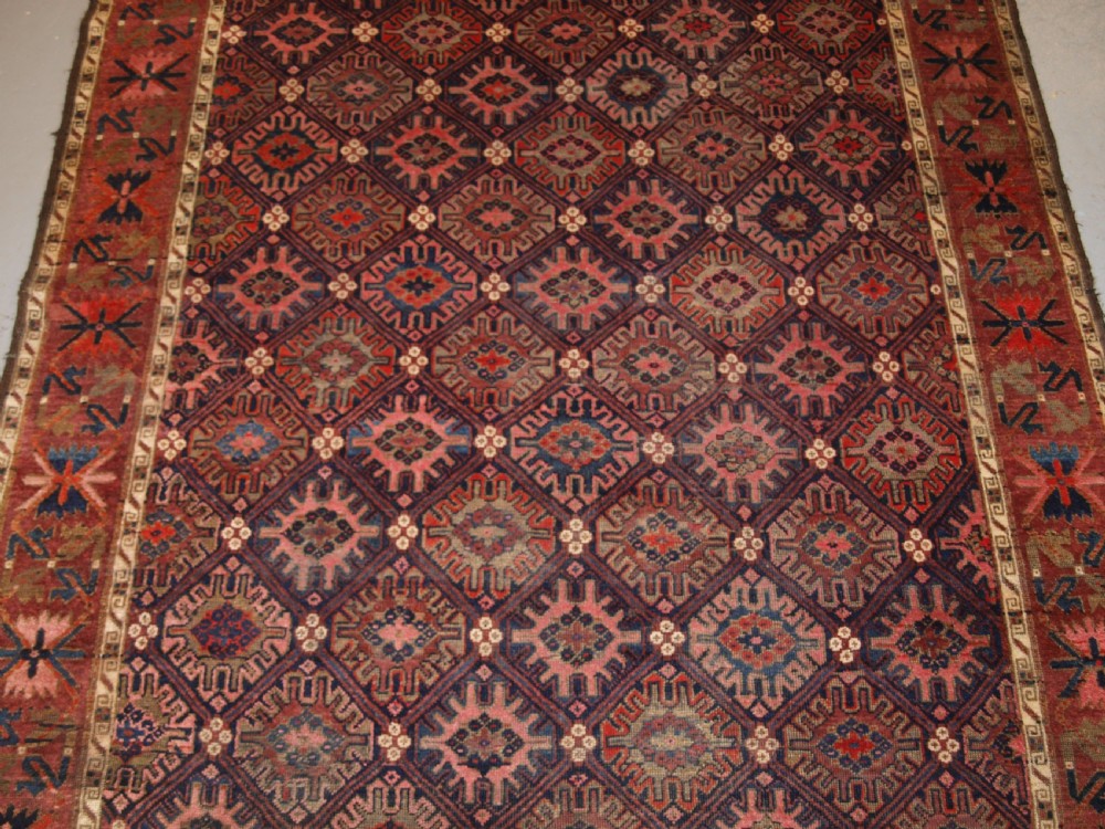 ANTIQUE BALUCH RUG WITH SNOW FLAKE LATTICE DESIGN, WESTERN AFGHANISTAN, LATE 19TH CENTURY. View VI