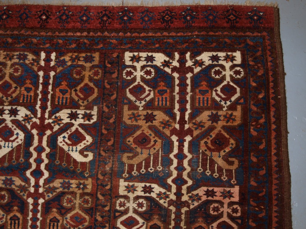 ANTIQUE BESHIR TURKMEN DOWRY RUG WITH IKAT DESIGN, WONDERFUL COLOUR, 2ND HALF 19TH CENTURY. View II