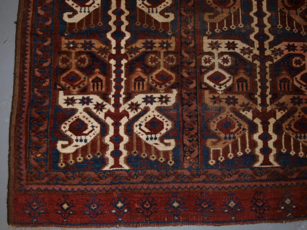 ANTIQUE BESHIR TURKMEN DOWRY RUG WITH IKAT DESIGN, WONDERFUL COLOUR, 2ND HALF 19TH CENTURY. View IV