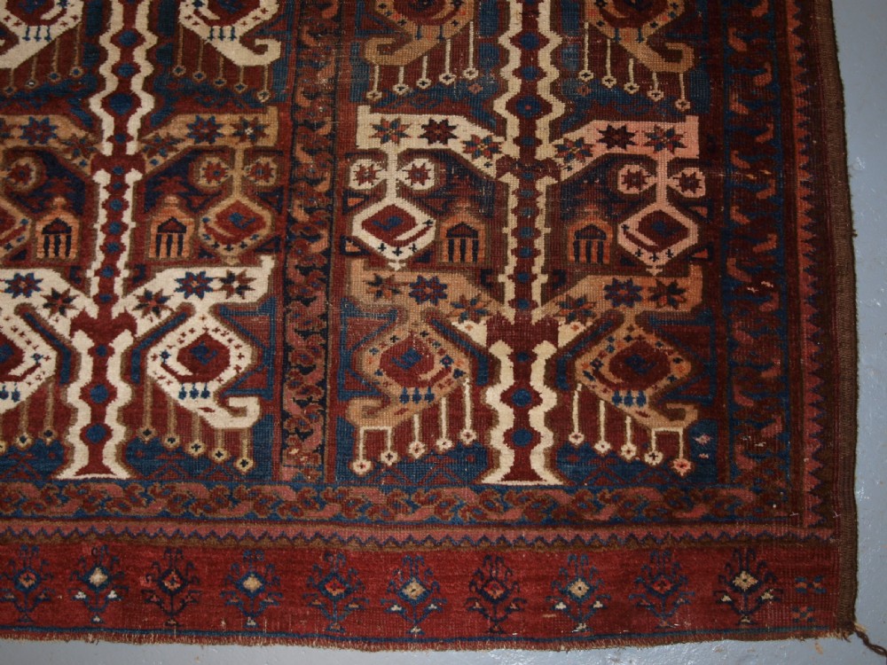 ANTIQUE BESHIR TURKMEN DOWRY RUG WITH IKAT DESIGN, WONDERFUL COLOUR, 2ND HALF 19TH CENTURY. View V