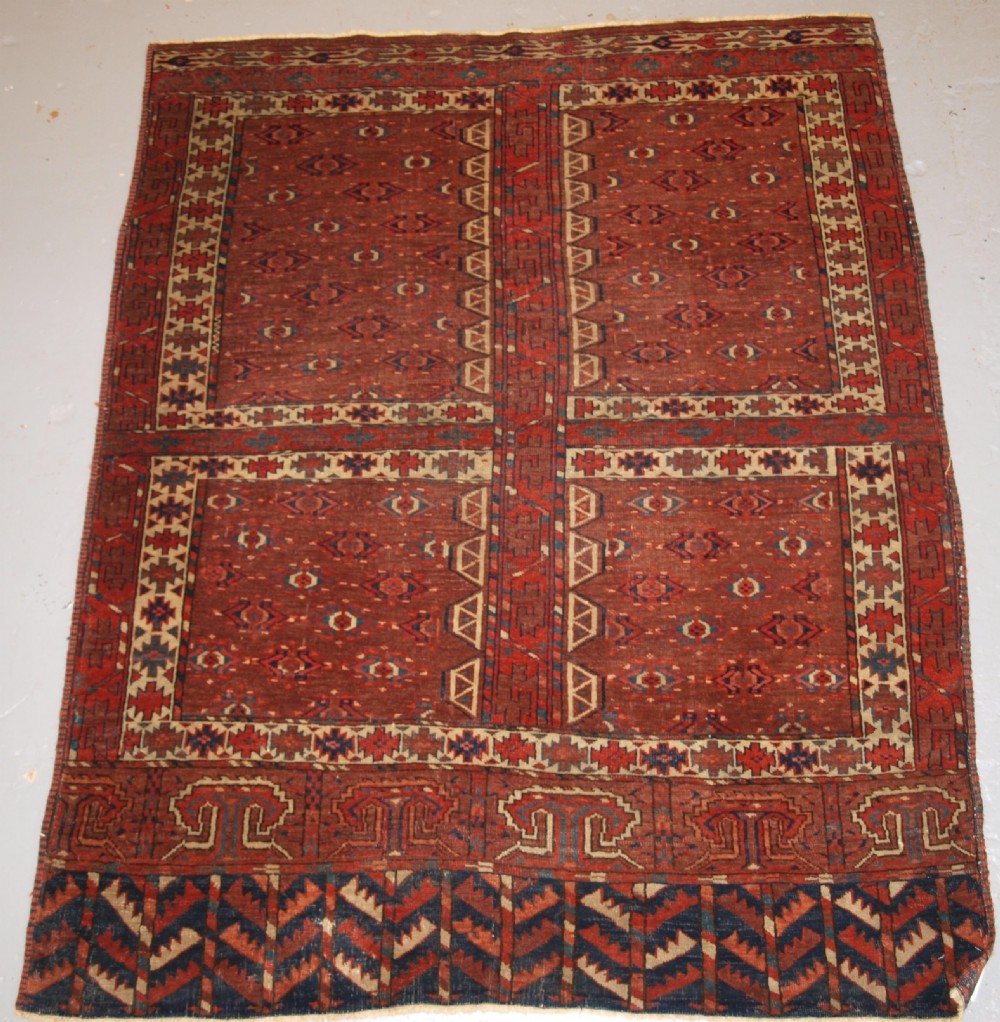 ANTIQUE YOMUT TURKMEN ENSI YURT DOOR HANGING, 2ND HALF 19TH CENTURY. View II